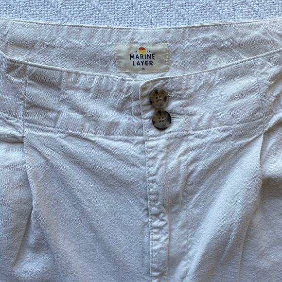 Marine Layer Flora High Waisted Wide Leg Trouser Pants Parchment Ecru Size 10 - Picture 11 of 16